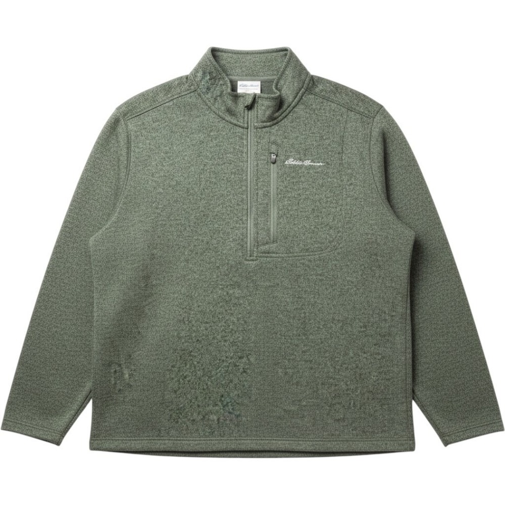 Eddie Bauer Men's Size XL Quarter Zip Better Sweater Fleece Pullover Green